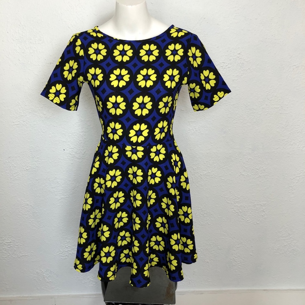 90s 2000s Y2K Geometric Floral Dress
